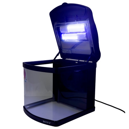 Аквариум Boyu Mini MT-408, 32 л, с фильтром, 2 LED лампы, серый
