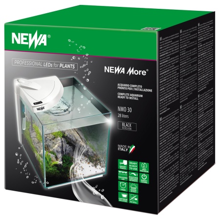 Аквариум Newa More NMO 30 Daylight LED 28 л с фильтром, нагревателем и освещением рассвет-закат, чер