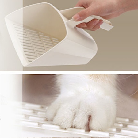Лоток для кошек XL с совком Catidea 63х45х25 см, коричневый