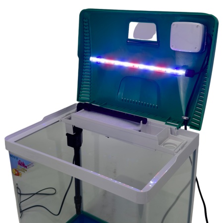 ***Аквариум Boyu EC-400 панорамный, 33 л, с фильтром и LED-лампой, зеленый