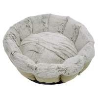 Лежак Pet Choice для собак и кошек, круглый с бортом 55х55х16 см, меховой, серый