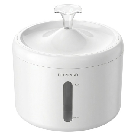 Автопоилка фонтан Petzengo PW9-L 2.5 л, с подсветкой, для кошек и собак, белая