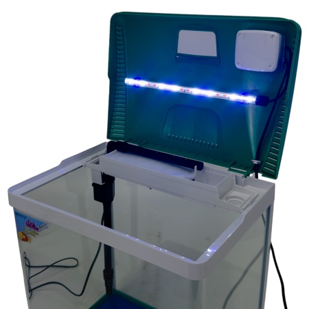 ***Аквариум Boyu EC-400 панорамный, 33 л, с фильтром и LED-лампой, зеленый