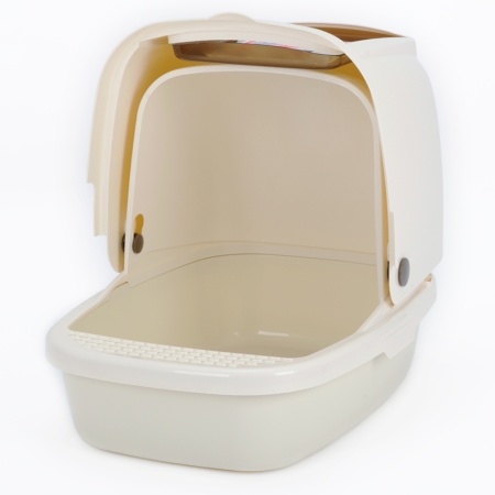 Туалет-домик для кошек XL Catidea 63х48х41 см, с совком, кремовый​