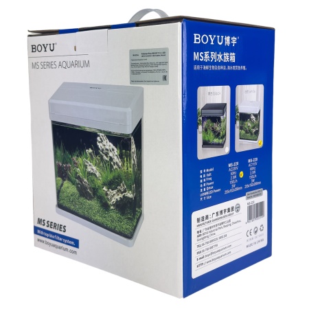 Аквариум Boyu MS-220 7,5 л с LED светильником и фильтром, белый​