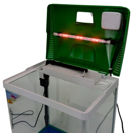 ***Аквариум Boyu EC-400 панорамный, 33 л, с фильтром и LED-лампой, зеленый