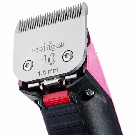 Машинка Heiniger Saphir Pink для стрижки животных, собак, кошек с 2-я аккумуляторами и лезвием #10 1