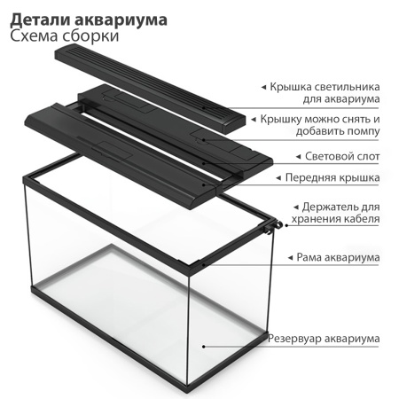 Аквариум Boyu FG-10 37 л с LED-лампой, черный​