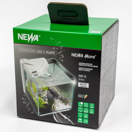 Аквариум Newa More NMO 30W Daylight LED 28 л с фильтром, нагревателем и освещением рассвет-закат, бе