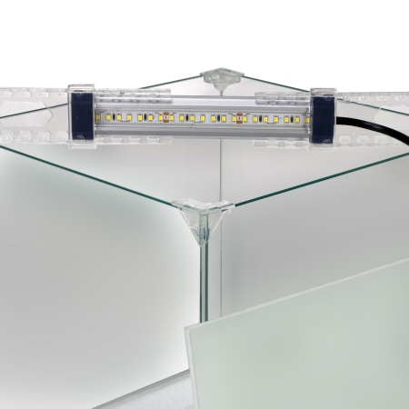 Аквариум Newa Ego LID, EL 20W, 18 л панорамный, LED освещение, белая стеклянная крышка​
