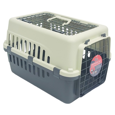 Переноска Safari Range 50х35х32 см для кошек и собак Pet Choice с металлической верхней решеткой, се