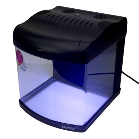 Аквариум Boyu Mini MT-408, 32 л, с фильтром, 2 LED лампы, серый