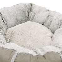 Лежак подушка Pet Choice для собак и кошек, круглый 56х56х15 см, меховой, серый