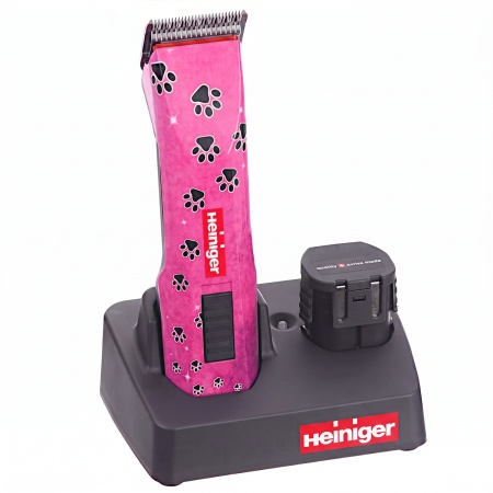 Машинка Heiniger Saphir Pink для стрижки животных, собак, кошек с 2-я аккумуляторами и лезвием #10 1