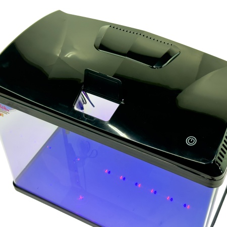 Аквариум Boyu EC-600 панорамный, 66 л, с фильтром и LED-лампой, черный​