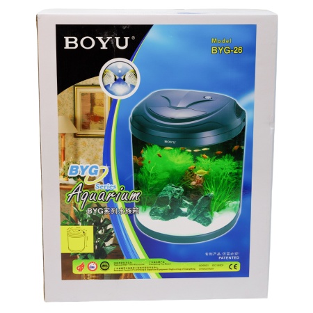 Аквариум Boyu BYG-26 полукруглый 26 л, с фильтром и освещением, черный​