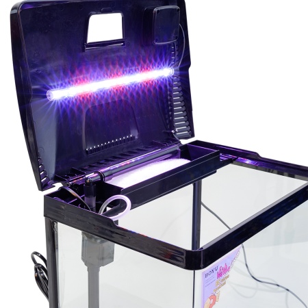 Аквариум с тумбой Boyu EC-400 панорамный, 33 л, с фильтром и LED-лампой, черный