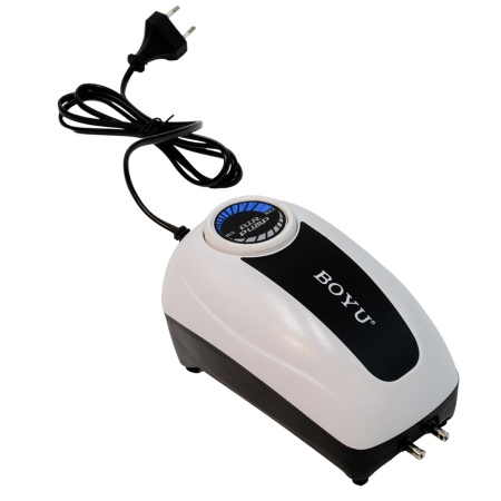 Компрессор Boyu CJY-4500 4,8 Вт для аквариума 150-300 л два канала, регулятор потока и LED подсветка