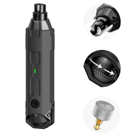 Гриндер для кошек и собак Petwant N60 USB, подсветка, LED индикатор, 6 скоростей, серый