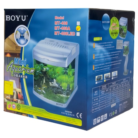 Аквариум Boyu Mini MT-408A, 32 л, с фильтром, 1 LED лампа, серый​