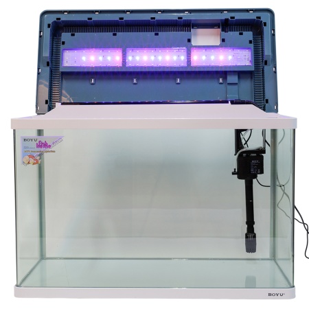 Аквариум Boyu Suspension XF-80, 128 л, панорамный, сенсорный LED светильник и фильтр, белый​