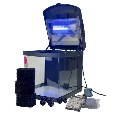 Аквариум Boyu Mini MT-408A, 32 л, с фильтром, 1 LED лампа, серый​