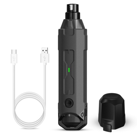 Гриндер для кошек и собак Petwant N60 USB, подсветка, LED индикатор, 6 скоростей, серый
