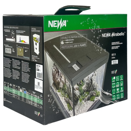 Аквариум Newa Mirabello MIR 30 LED, 30 л, с фильтром, нагревателем и освещением рассвет-закат, белый