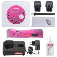 Машинка Heiniger Saphir Pink для стрижки животных, собак, кошек с 2-я аккумуляторами и лезвием #10 1