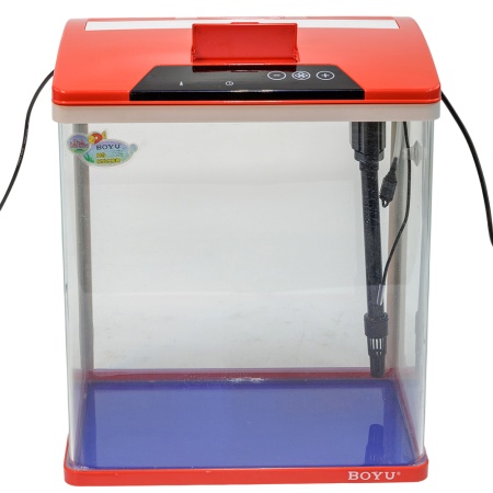 Аквариум Boyu HG-300 панорамный 22 л, LED освещение, дисплей, фильтры, красный​