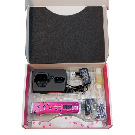 Машинка Heiniger Saphir Pink для стрижки животных, собак, кошек с 2-я аккумуляторами и лезвием #10 1