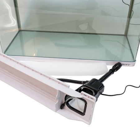 Аквариум Boyu Suspension XF-80, 128 л, панорамный, сенсорный LED светильник и фильтр, белый​