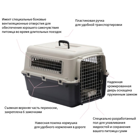 Переноска Departures Range 67х51х47 см для кошек и собак Pet Choice, стандарт IATA